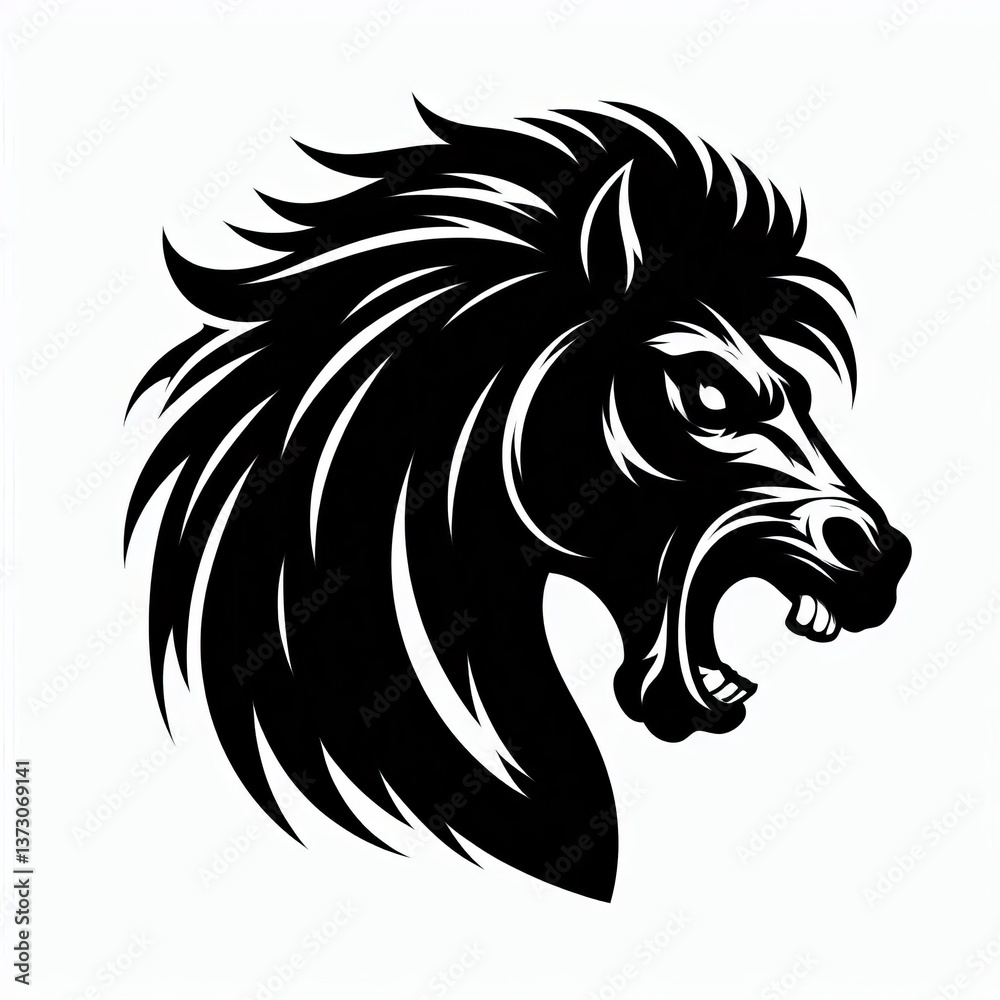 Fototapeta premium Elegant Black Silhouette Horse image