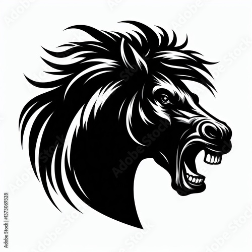 Wallpaper Mural Elegant Black Silhouette Horse image Torontodigital.ca