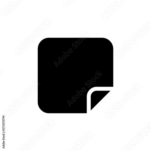square piece of paper with a folded corner. Ideal for representing documents, notes, messages, or digital files