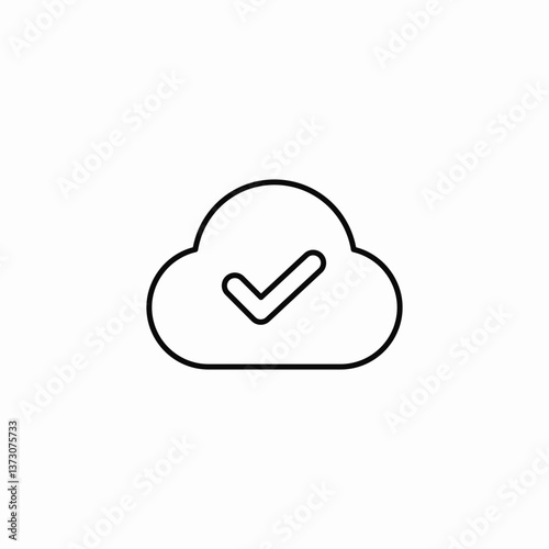 cloud completed icon sign vector