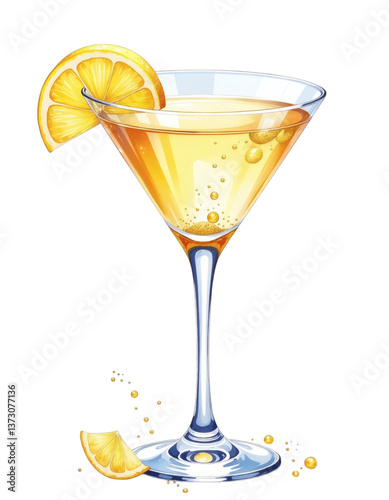 Wallpaper Mural Champagne Martini Cocktail Illustration Torontodigital.ca