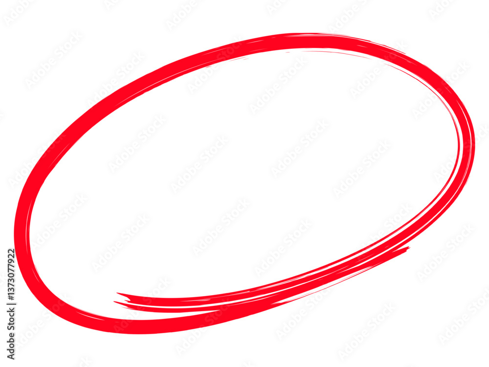 Hand drawn red circle highligter. Vector marker circle line Hand drawn red circle highligter. Vector marker circle line