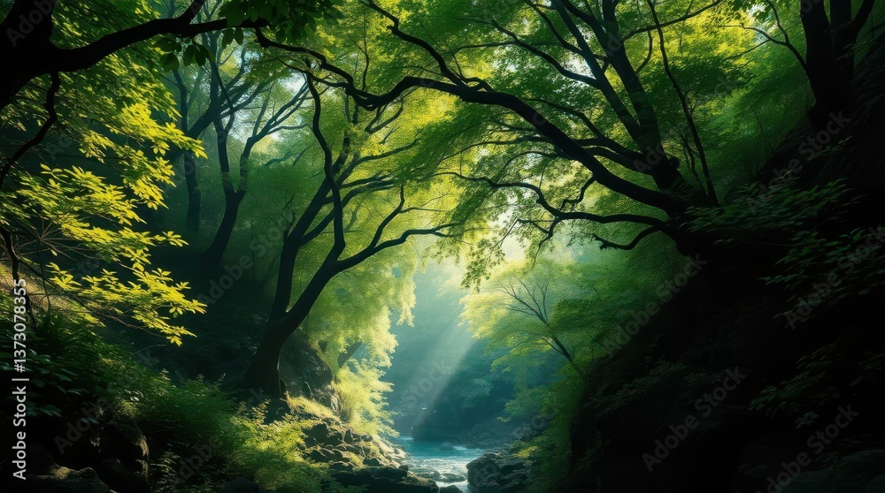Fototapeta premium sunlight in the forest