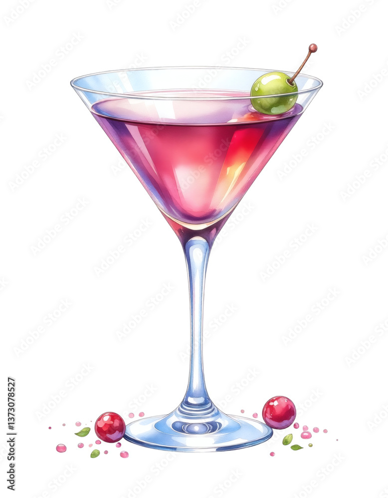 Dirty Martini Cocktail Illustration Dirty Martini Cocktail Illustration