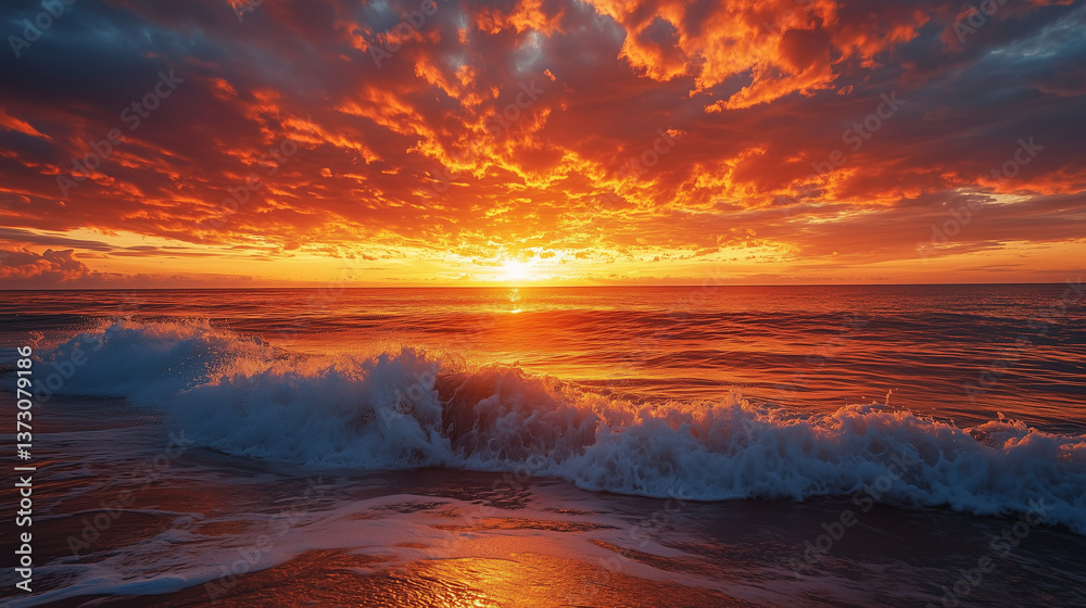 Sunset over the beautiful ocean Sunset over the beautiful ocean