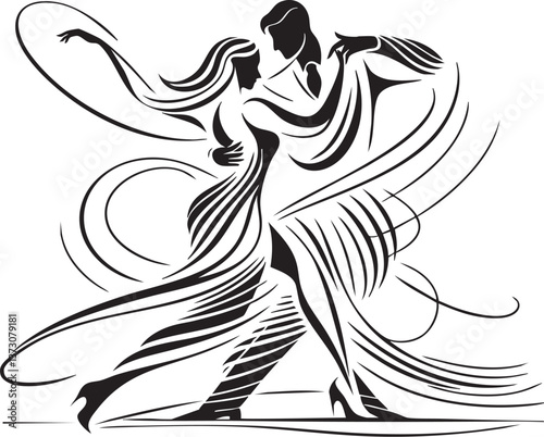 Elegant Dancing Couple in Motion