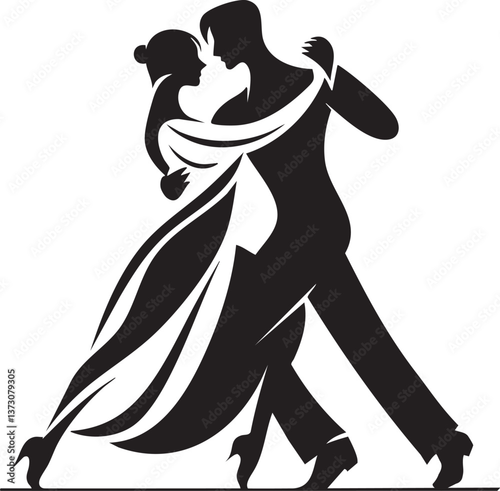 Fototapeta premium Elegant Tango Dance Couple in Motion