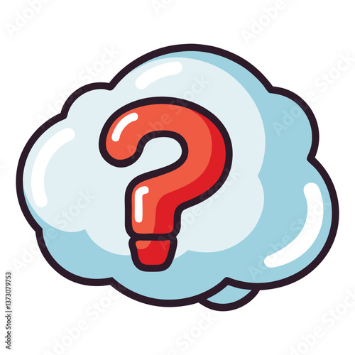 Cloud speech bubble with interrogation sign