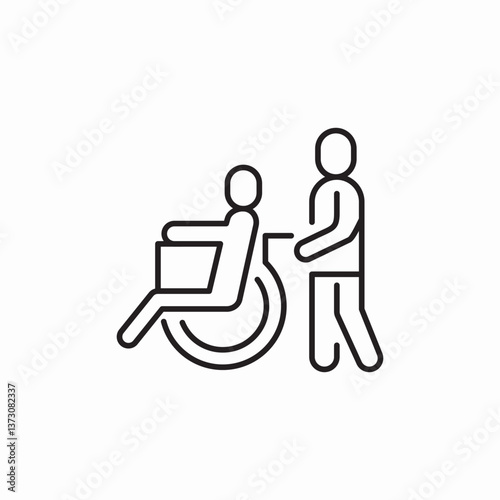 disability wheelchair assistant icon sign vector