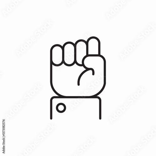 fist raise icon sign vector