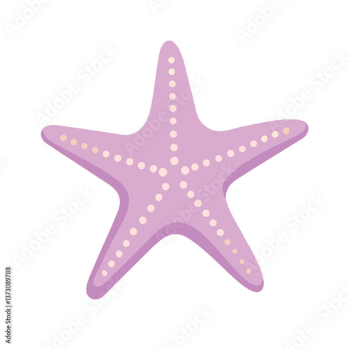 Purple Starfish Marine icon Cartoon flat vector