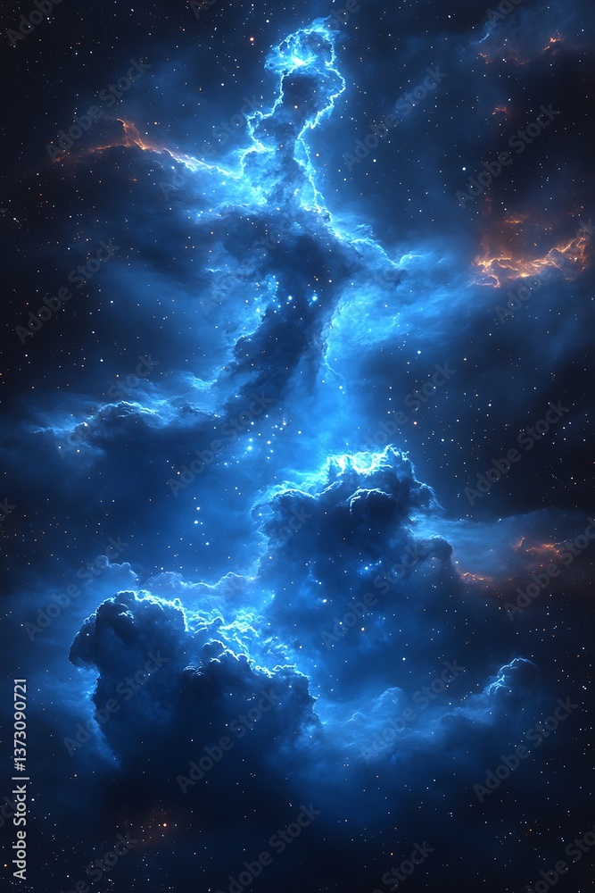 Cosmic Nebula with Glowing Starscape. Cosmic Nebula with Glowing Starscape.