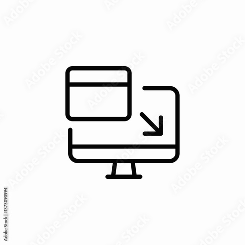 desktop move tab icon sign vector