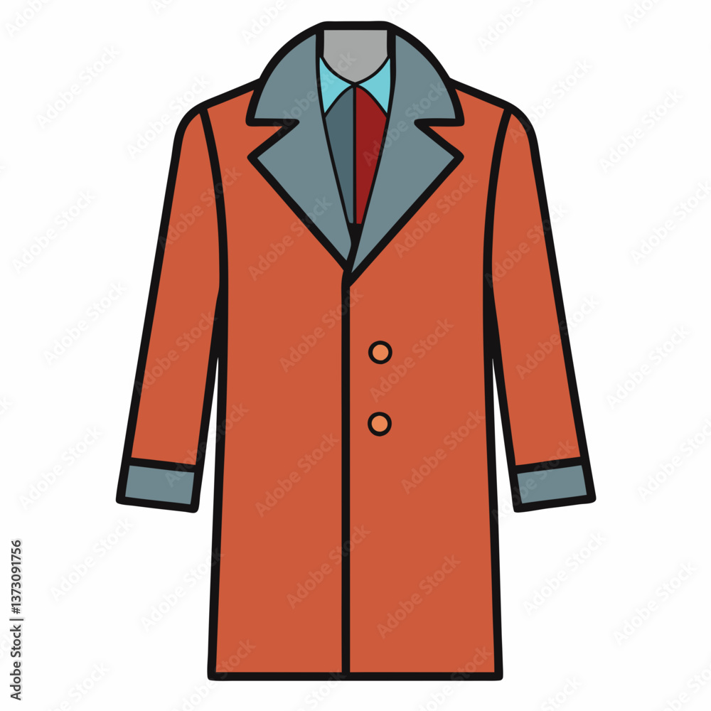 Minimalist Overcoat Vector Design on White Background Minimalist Overcoat Vector Design on White Background