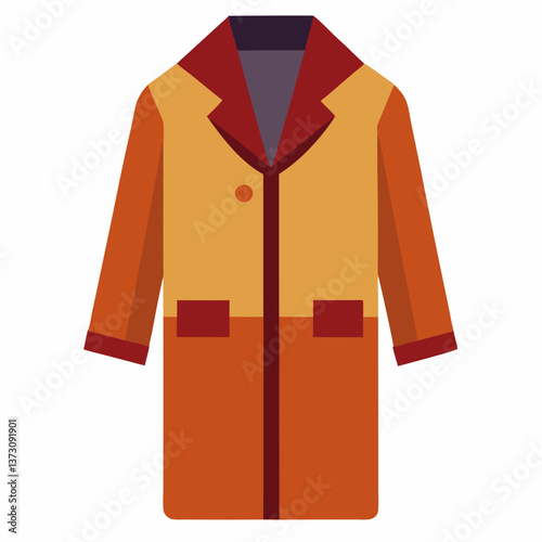Minimalist Overcoat Vector Design on White Background