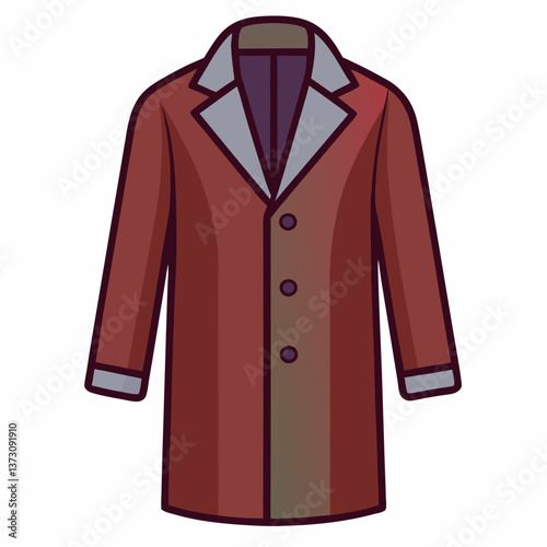 Minimalist Overcoat Vector Design on White Background