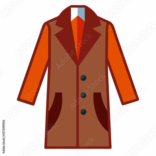 Minimalist Overcoat Vector Design on White Background