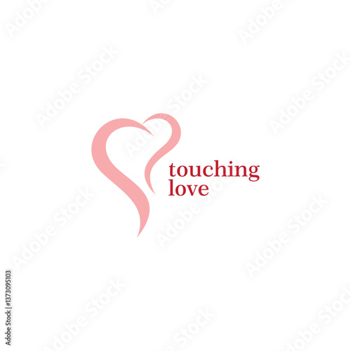 Abstract touching love  logo design editable vector  business brand identity ideas 