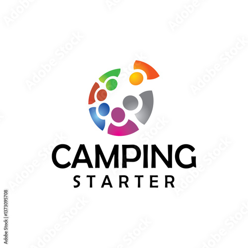 Camping  starter innovative community  logo design editable vector  business brand identity ideas 