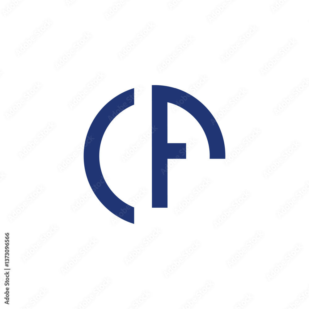 Rounded letters CF logo design editable vector business brand identity ideas Rounded letters CF logo design editable vector business brand identity ideas