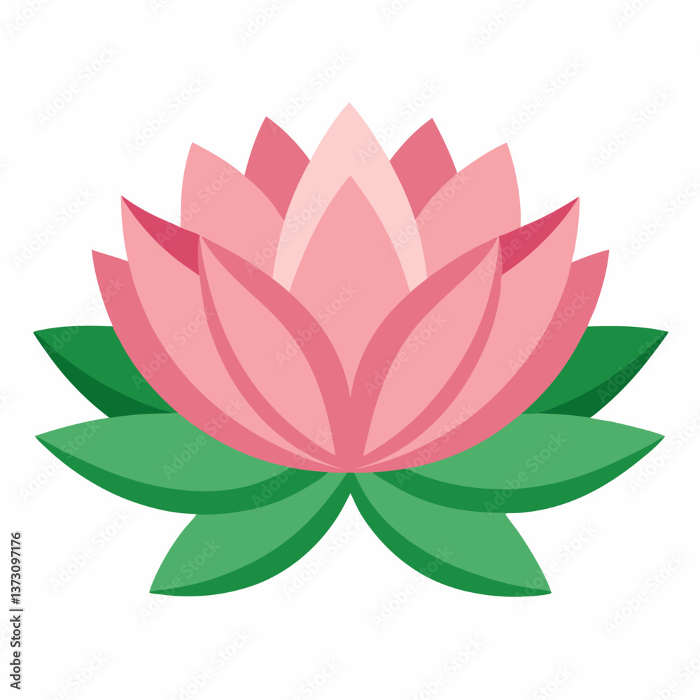 Minimalist Lotus Vector Design on White Background Minimalist Lotus Vector Design on White Background
