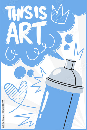 Blue art banner advertising template