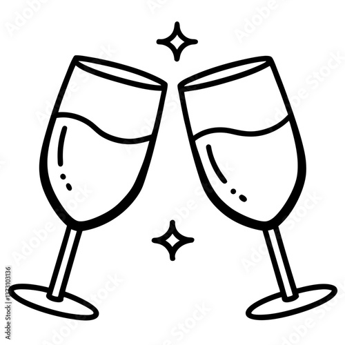 two glasses with champagne