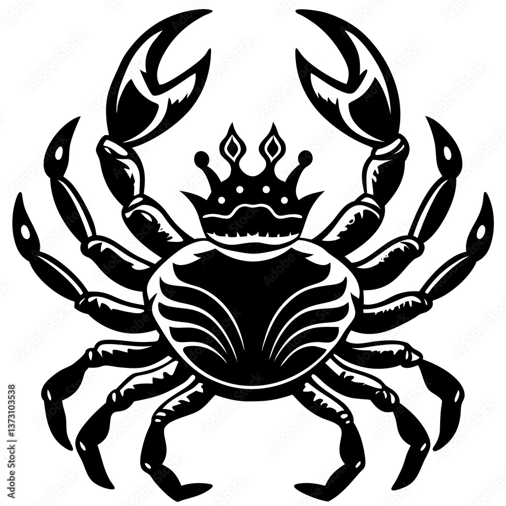 Minimalist King Crab Vector Design on White Background Minimalist King Crab Vector Design on White Background