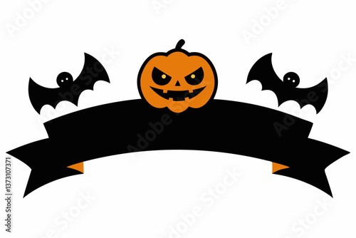 halloween pumpkin with bats