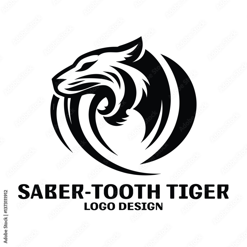 Saber Tooth Tiger Vector Logo Design Saber Tooth Tiger Vector Logo Design