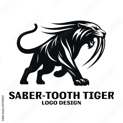 Saber Tooth Tiger Vector Logo Design