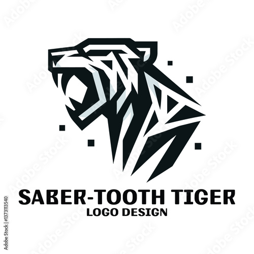 Saber Tooth Tiger Vector Logo Design