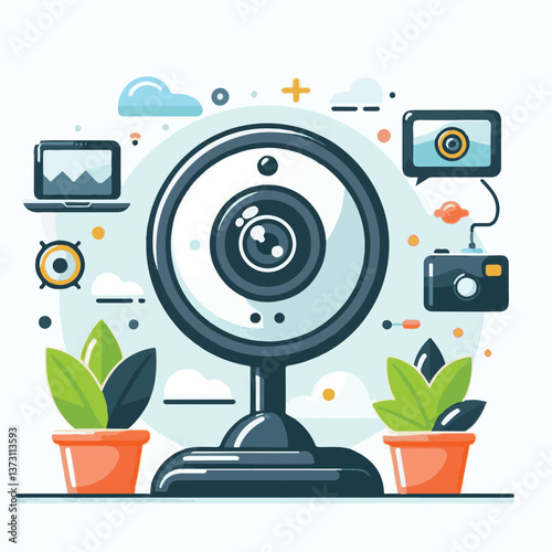 webcam, isolated, device, web cam, conference speak, technology, computer, media, video teleconference, web, videoconference meeting, video, remote coach, zoom, modern, application job, camera, techno