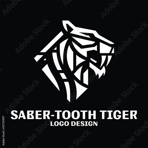 Saber Tooth Tiger Vector Logo Design