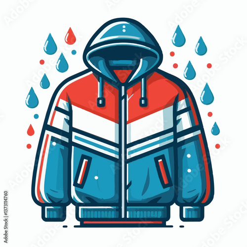windbreaker, garment, clothing, design, fashion, zipper, wear, jacket, apparel, hood, sportswear, coat, isolated, style, hoodie, template, back, clothes, mockup, white, illustration, sketch, front, ac