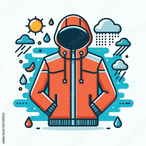 windbreaker, garment, clothing, design, fashion, zipper, wear, jacket, apparel, hood, sportswear, coat, isolated, style, hoodie, template, back, clothes, mockup, white, illustration, sketch, front, ac