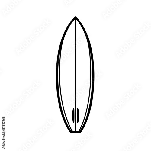 Minimalist Surfboard Line Art Icon