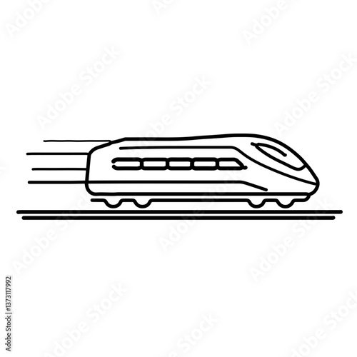 Minimalist Speeding Train Line Art Icon