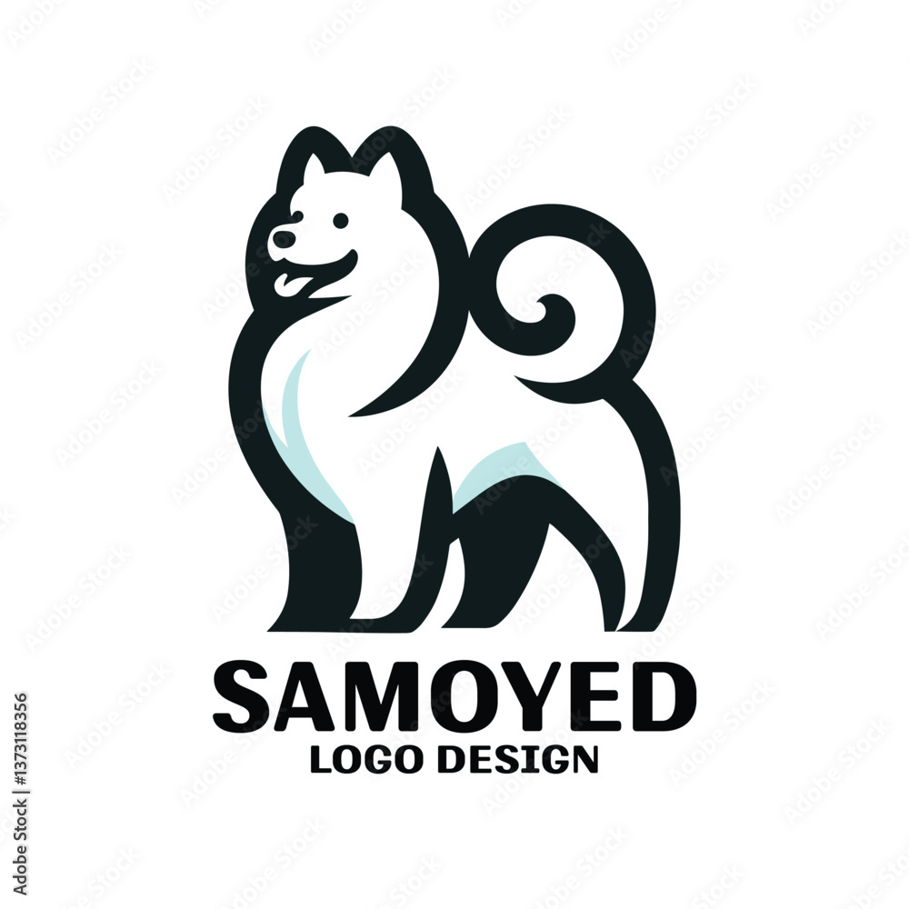 Samoyed Vector Logo Design