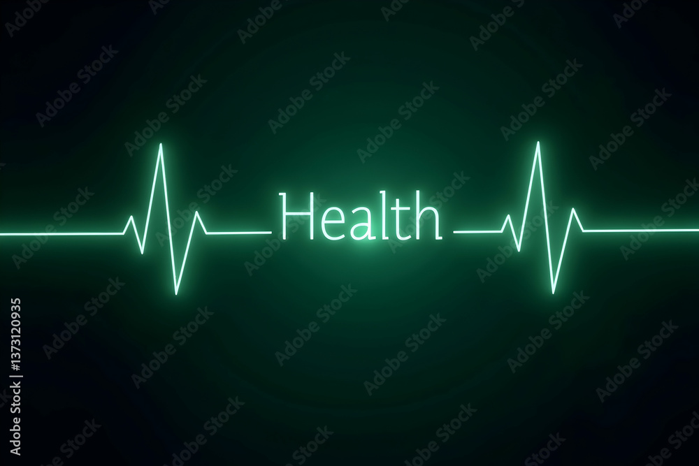 Digital Health Concept, A Luminous ECG Displaying ,Health, Amidst Heartbeat Traces, Perfect for Medical, Wellness, and Technology Presentations