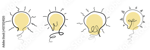 Set of brain icon collection. brain storm power, Containing creativity, brain, idea, creative, light bulb symbol. Vector Illustration.