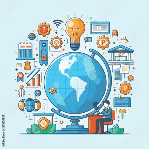 poster, day, world, safety, protection, design, international, innovation, idea, knowledge, creativity, creative, business, celebration, imagination, illustration, vector, invention, education, concep