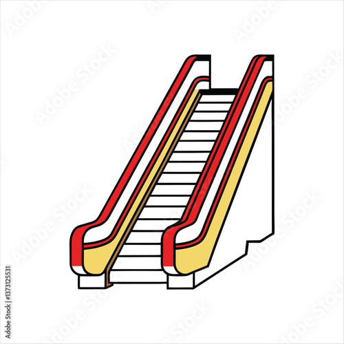  Escalator vector illustration icons.