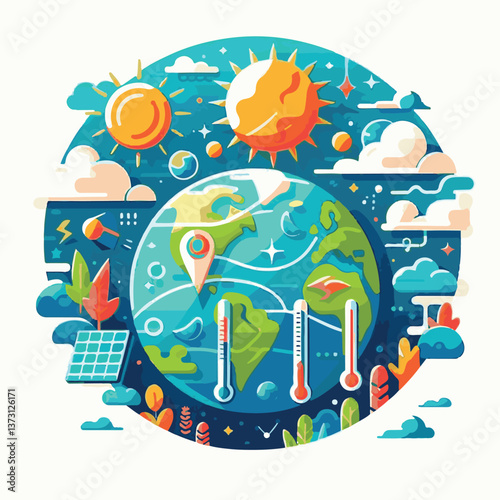 meteorology, weather, climate, cloud, earth, background, temperature, environment, nature, world, forecast, poster, season, meteorological, illustration, march, vector, rain, sky, world meteorological
