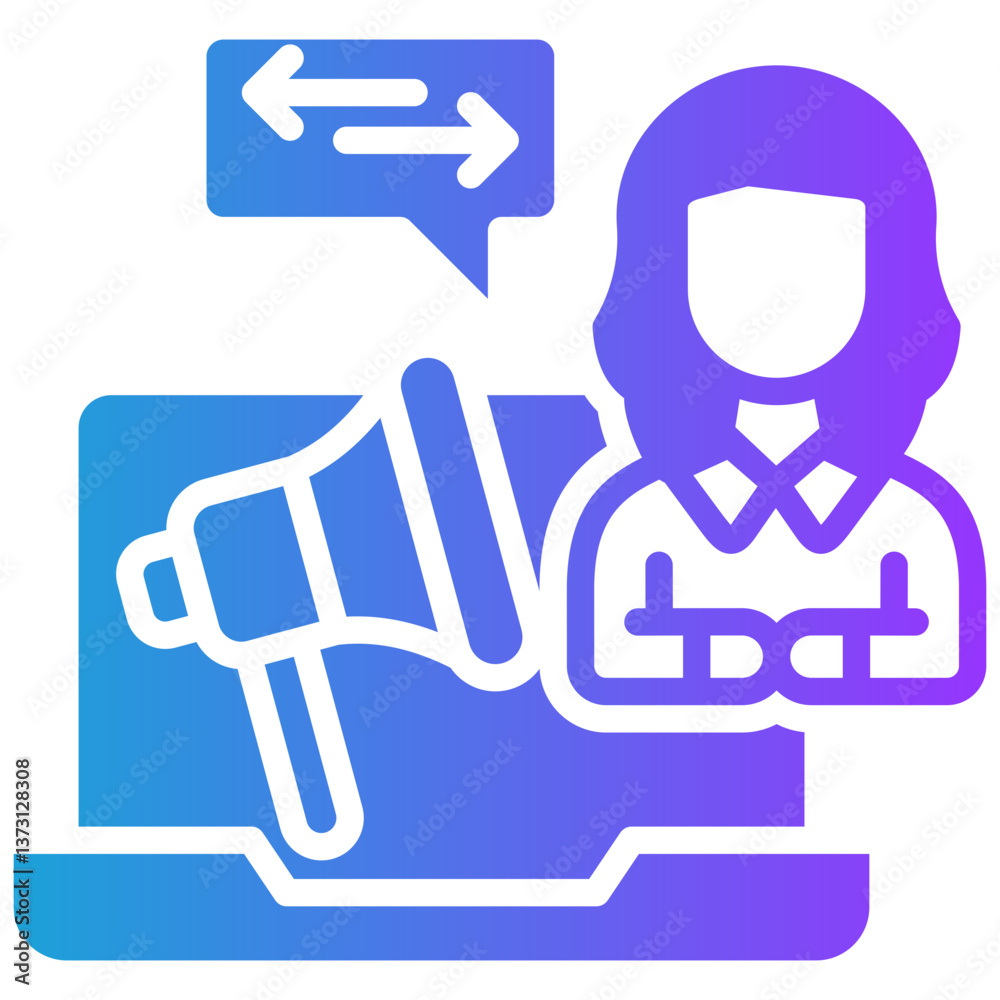Content Marketing glyph gradient icon Content Marketing glyph gradient icon