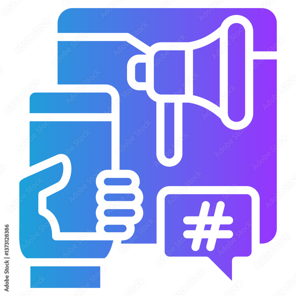 Banner Ads glyph gradient icon Banner Ads glyph gradient icon