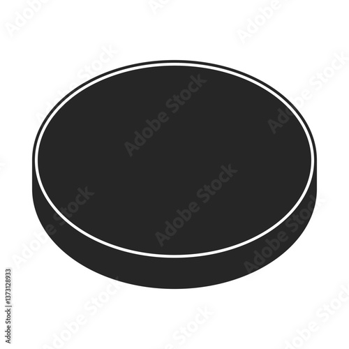 Draughts or checkers game piece in simple black fill vector