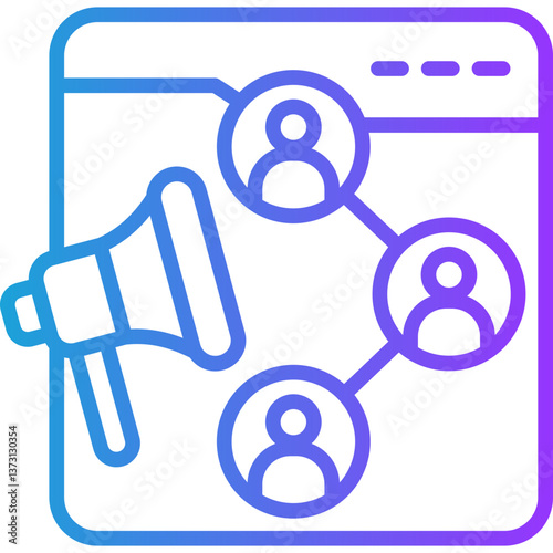 Affiliate Marketing line gradient icon