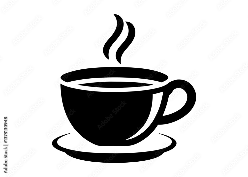 Minimalist Black Coffee Cup Icon with Steam – Simple Silhouette on White Background, Minimalist black coffee cup icon with steam, perfect for branding, menus, or digital products Minimalist Black Coffee Cup Icon with Steam – Simple Silhouette on White Background, Minimalist black coffee cup icon with steam, perfect for branding, menus, or digital products