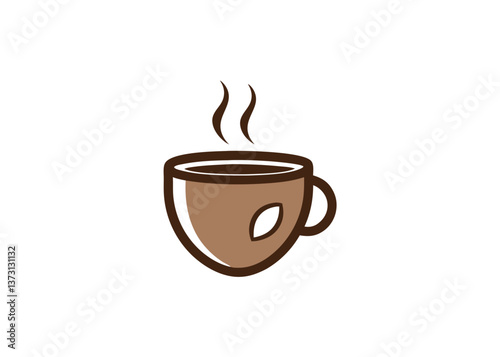 Minimalist Black Coffee Cup Icon with Steam – Simple Silhouette on White Background, Minimalist black coffee cup icon with steam, perfect for branding, menus, or digital products